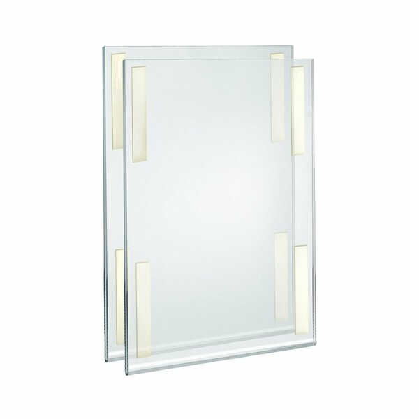 Azar Displays Self Adhesive Clear Acrylic Wall Sign Holder Frame 11'' W x 17'' H - Portrait / Vertical, 2PK 122032-2PK